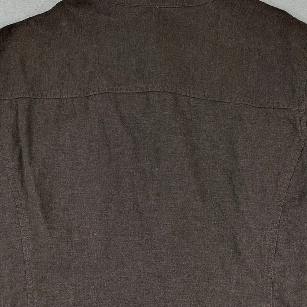CJ Banks Top Womens 2X Brown Linen Shacket Career Capsule Minimalist Utility - Picture 6 of 13